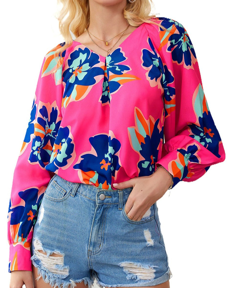 Floral Puff Sleeve Blouse