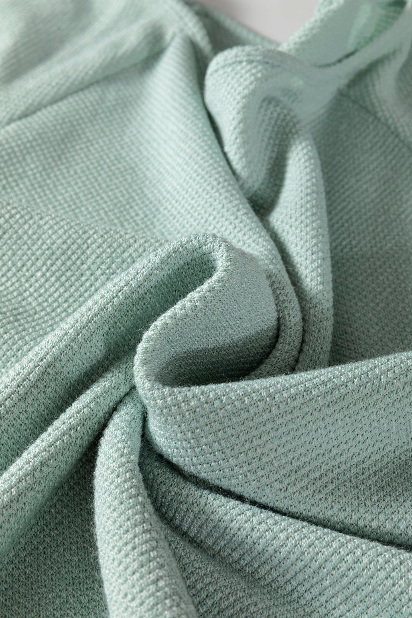 Solid Textured Knit Raglan Long Sleeve Top