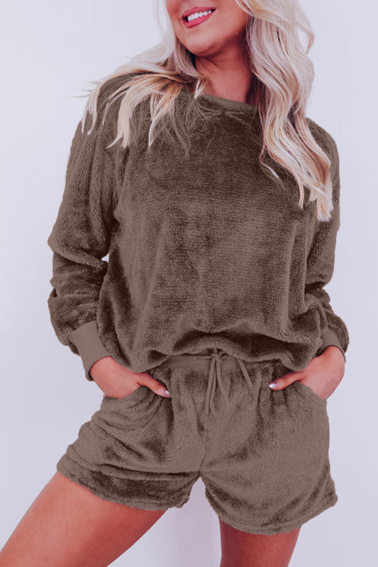 Fleece Top and Shorts Set