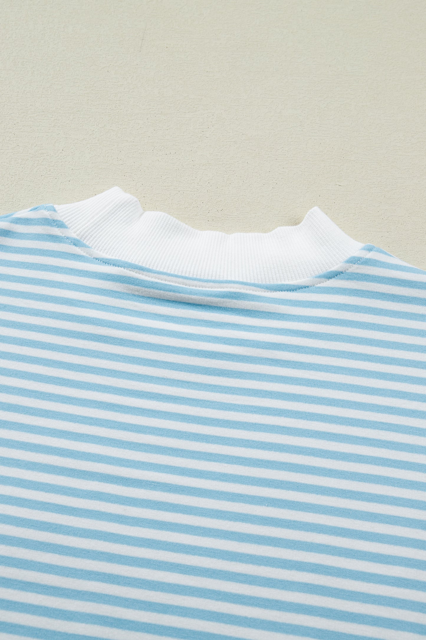 Stripe Contrast Mock Neck Tee & Shorts Set
