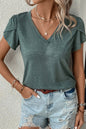 Petal Sleeve V-Neck T-Shirt