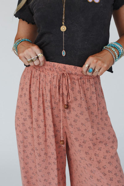 Floral Wide Leg Jogger Pants