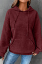 Quilted Kangaroo Pocket Drawstring Hoodie