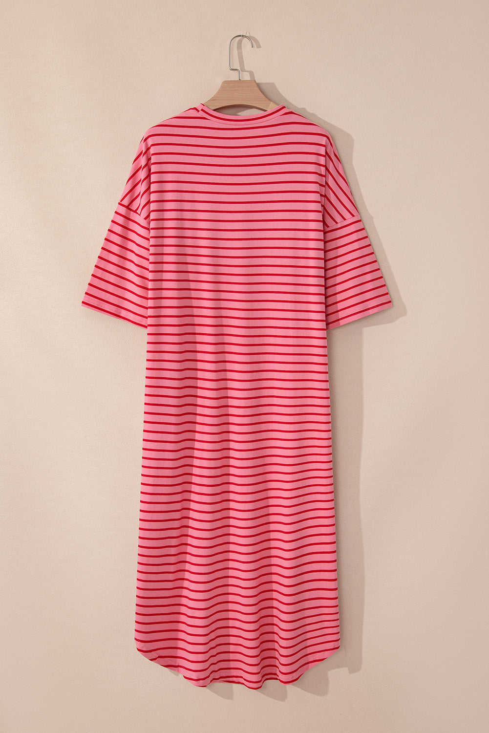 Stripe 3/4 Sleeve T-Shirt Dress