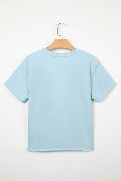 Solid Exposed Seam Short Sleeve T-Shirt