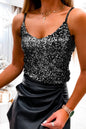 Sequin Spaghetti Strap Tank Top