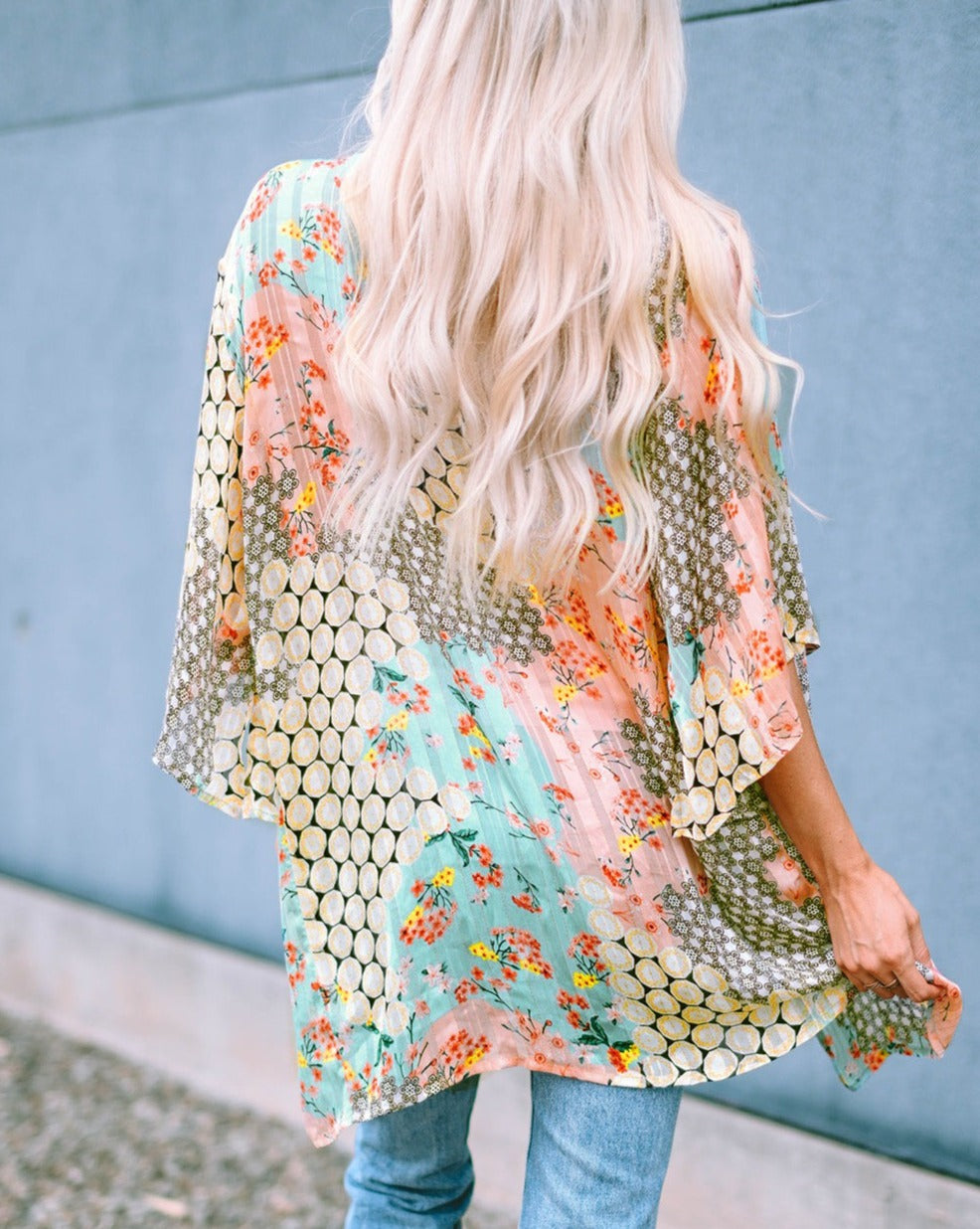 Floral Semi Sheer Kimono