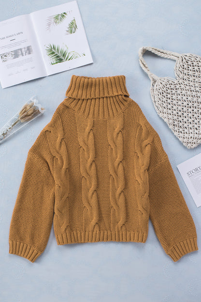 Cable Knit Turtleneck Sweater