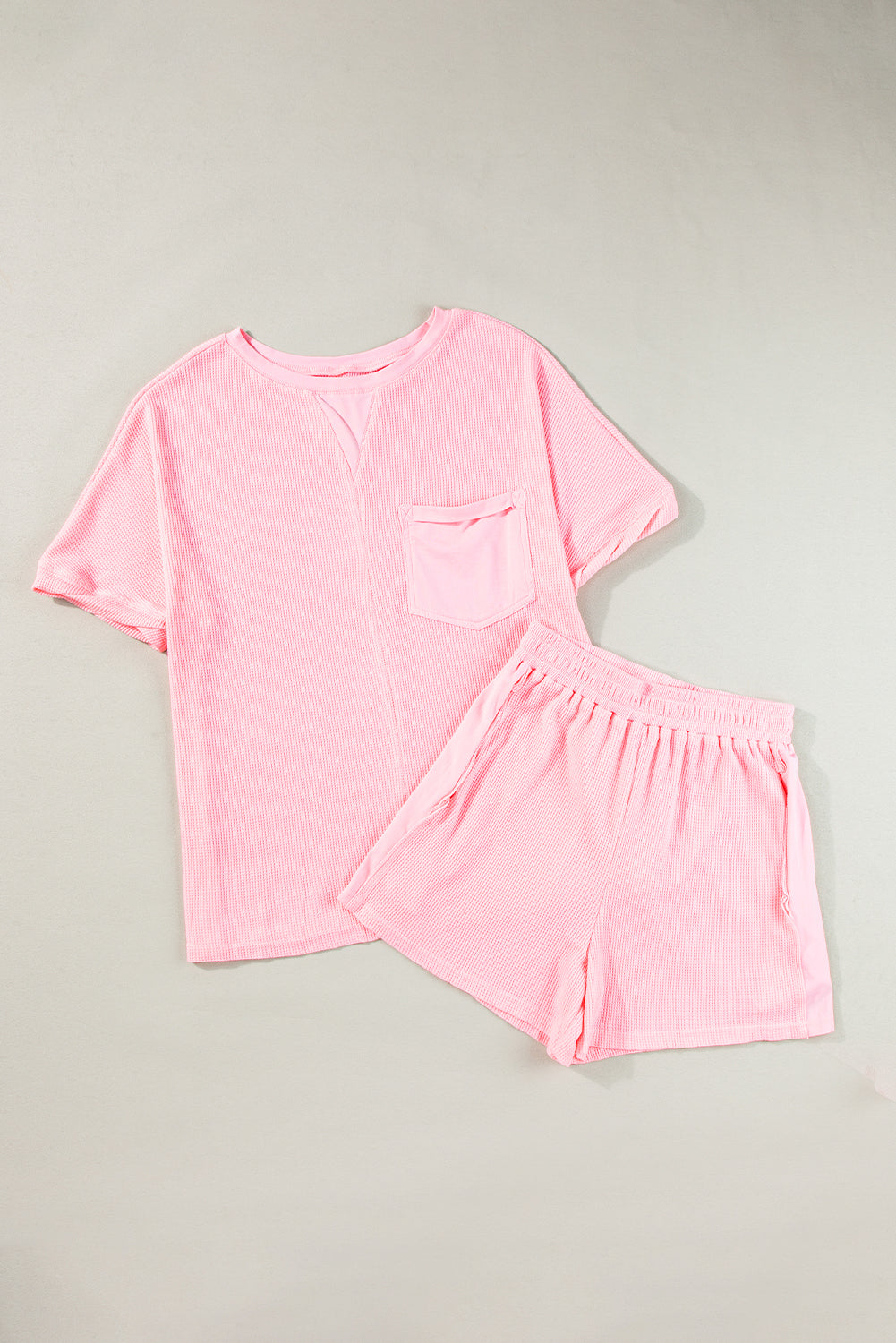 Waffle Oversize Tee and Shorts Set