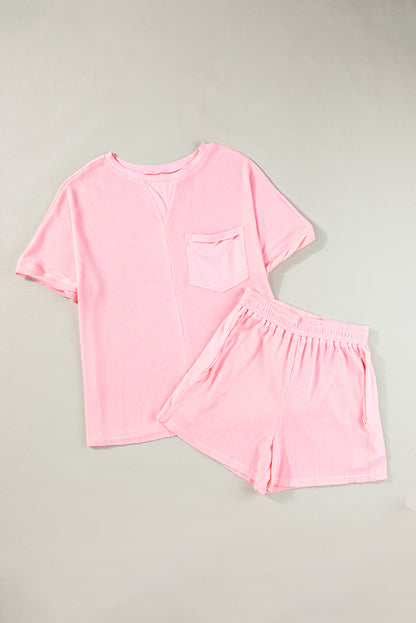 Waffle Oversize Tee and Shorts Set