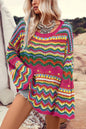 Colorblock Stripe Hollowed Knit Sweater