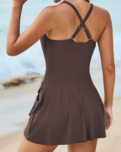 Knotted Skirt One-Piece Swimdress