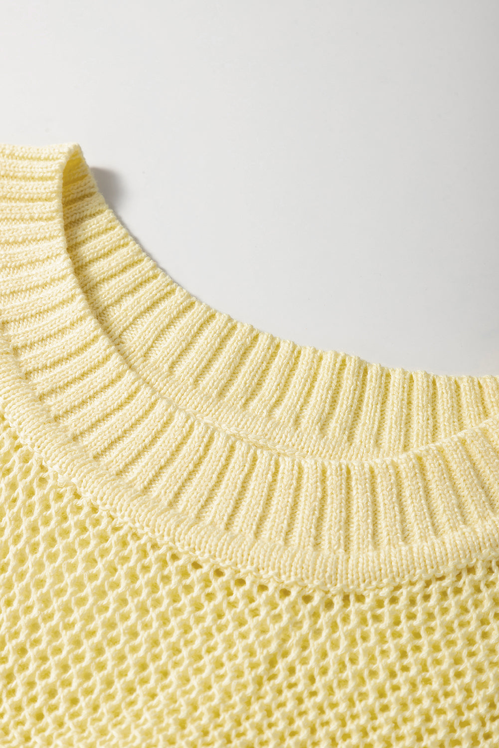 Solid Hollowed Knit Sleeveless Sweater Top