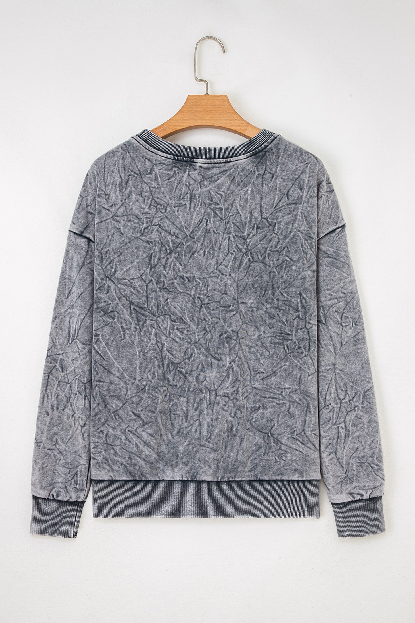 Saved by Grace Embroidered Mineral Wash Loose Sweatshirt
