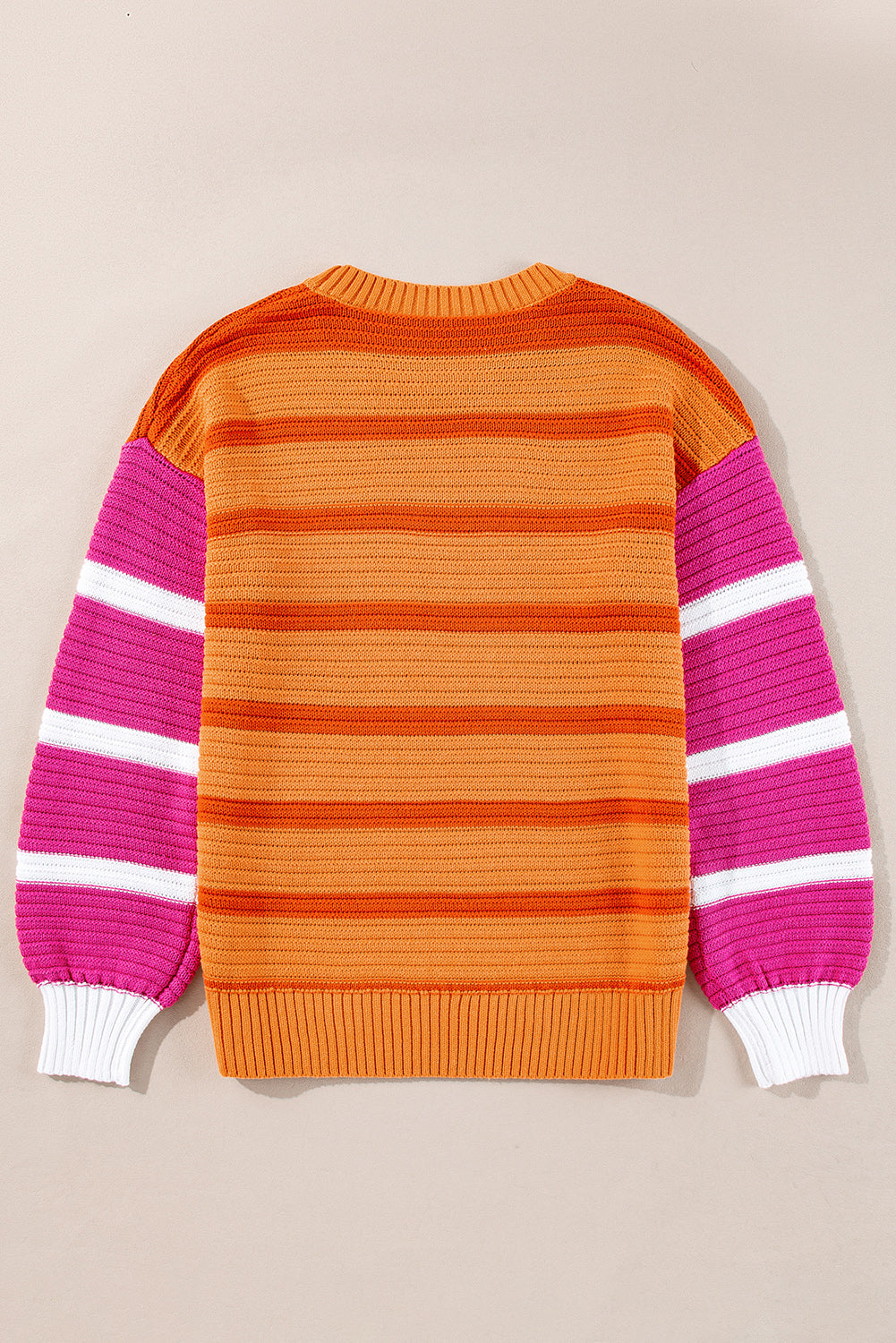 Stripe Colorblock Crewneck Sweater