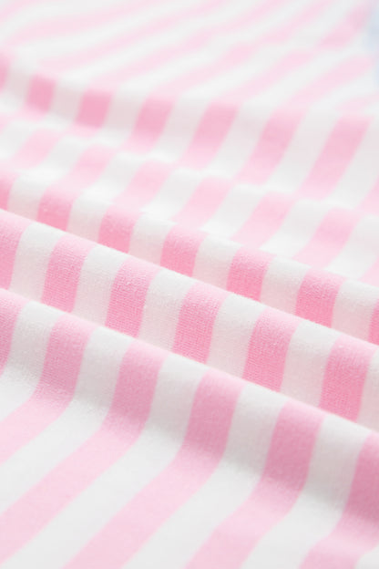 Stripe Oversize Dolman Sleeve Patchwork T-Shirt