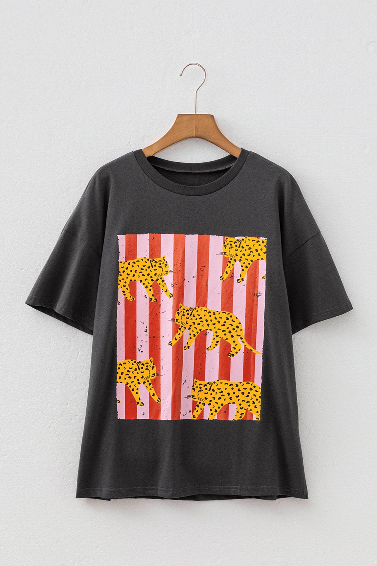 Cheetah Stripe Retro Graphic Short Sleeve Tee
