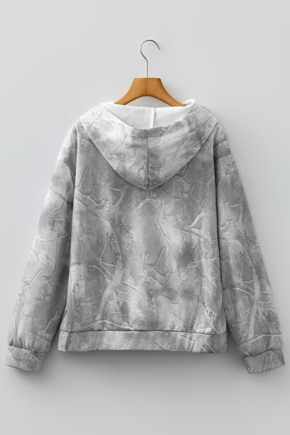 Camo Kangaroo Pocket Drop Shoulder Hoodie