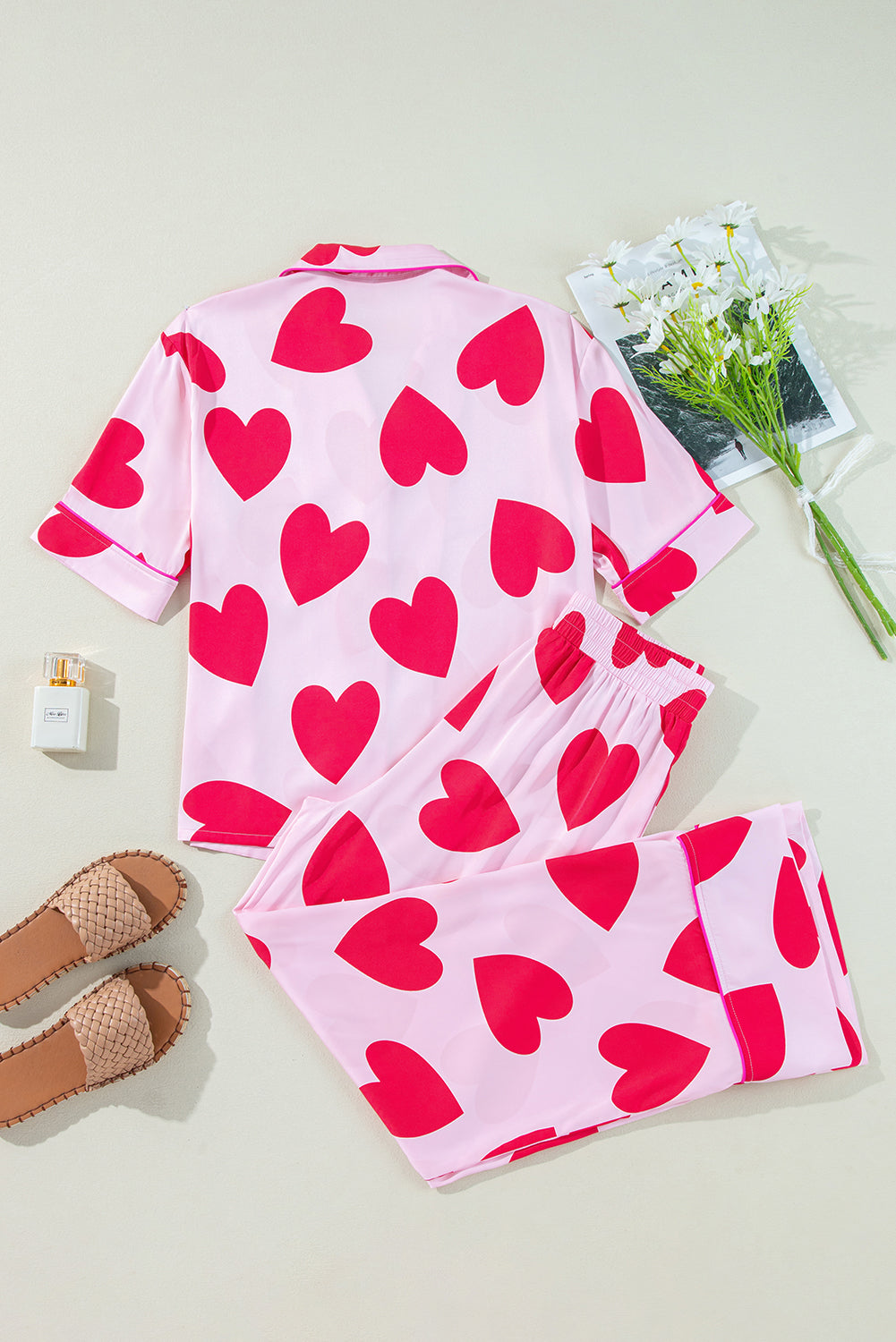 Heart Top and Pants Pajama Set