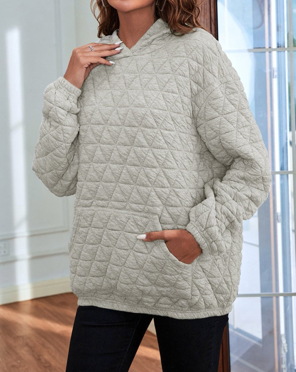 Quilted Kangaroo Pocket Hoodie