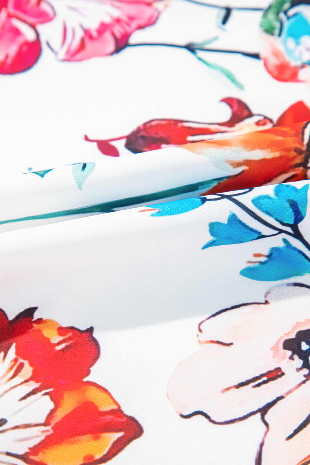 Plus Size Floral Puff Sleeve Midi Dress