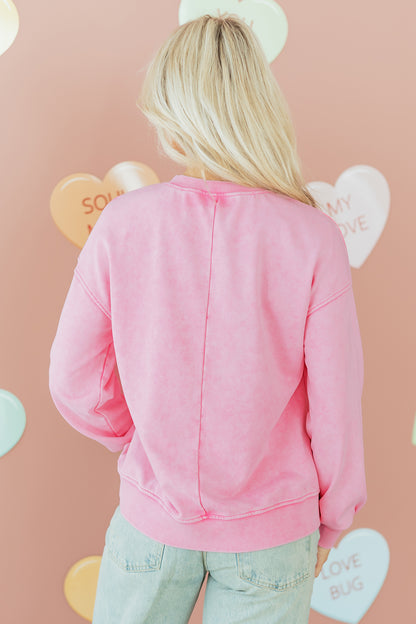 Valentine Solid Mineral Wash Crewneck Sweatshirt