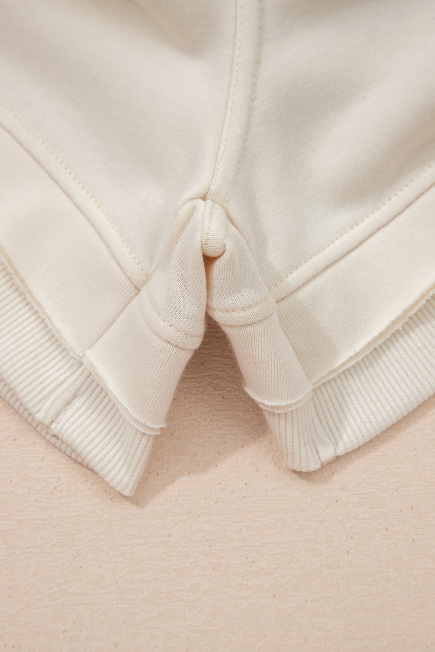 Solid Textured Raw Edge Top and Short Set