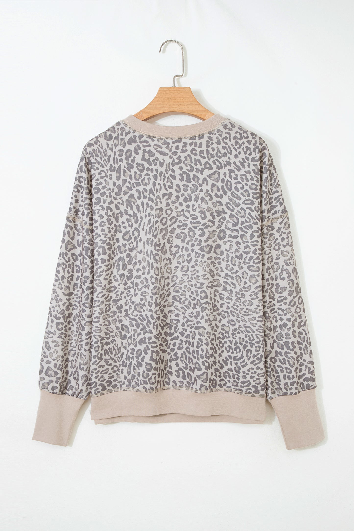 Leopard Patchwork Crew Neck Sweatshirt