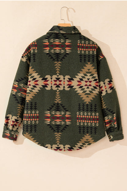 Aztec Pocketed Long Sleeve Shacket