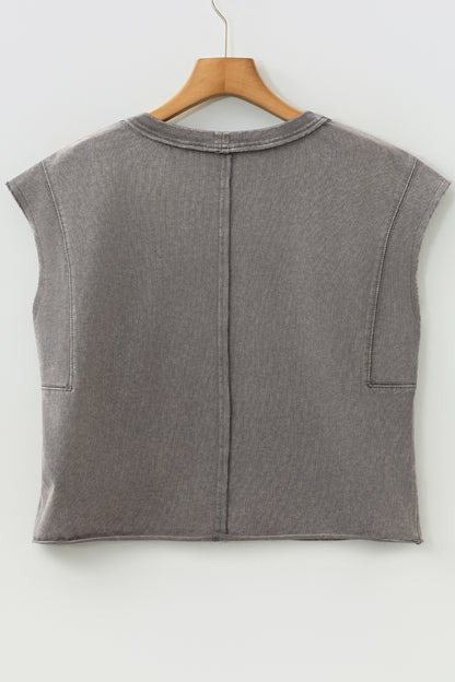Solid Mineral Wash Boxy Tank Top
