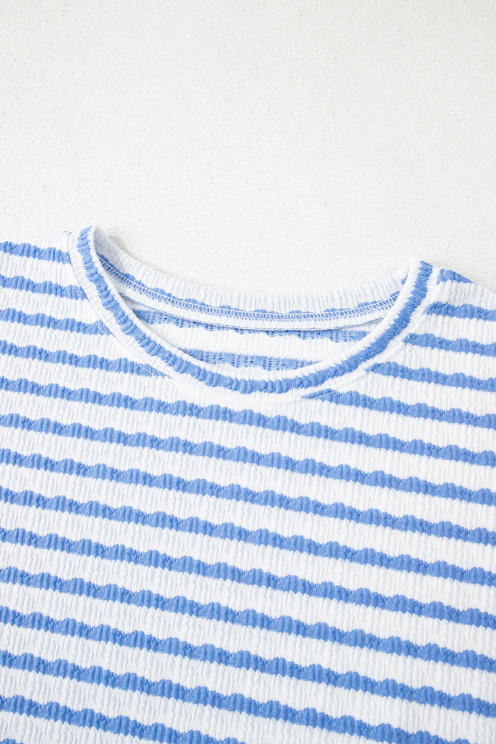 Stripe Knitted Top & Drawstring Shorts Set