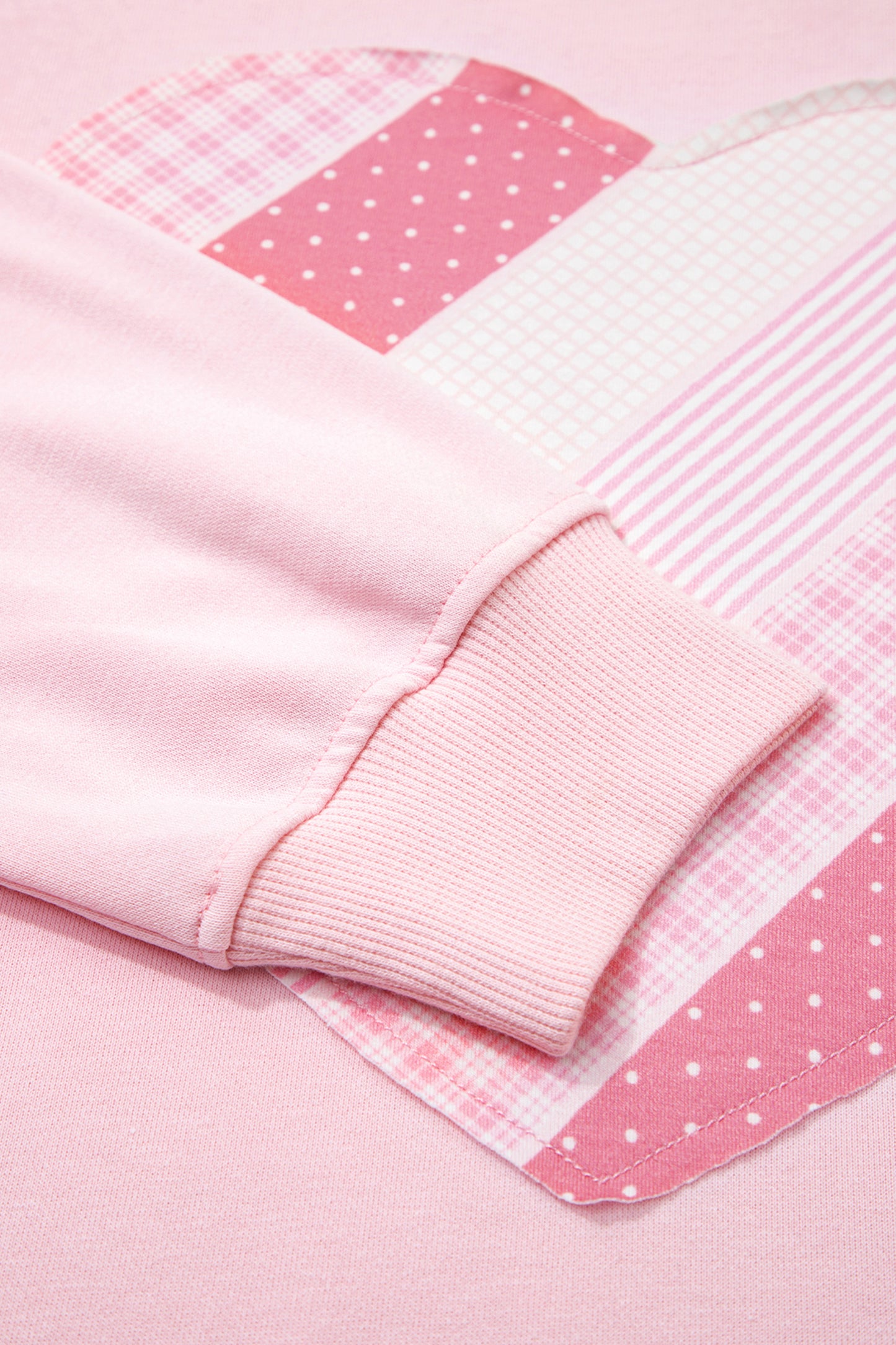 Heart Patchwork Drop Shoulder Oversize Sweatshirt