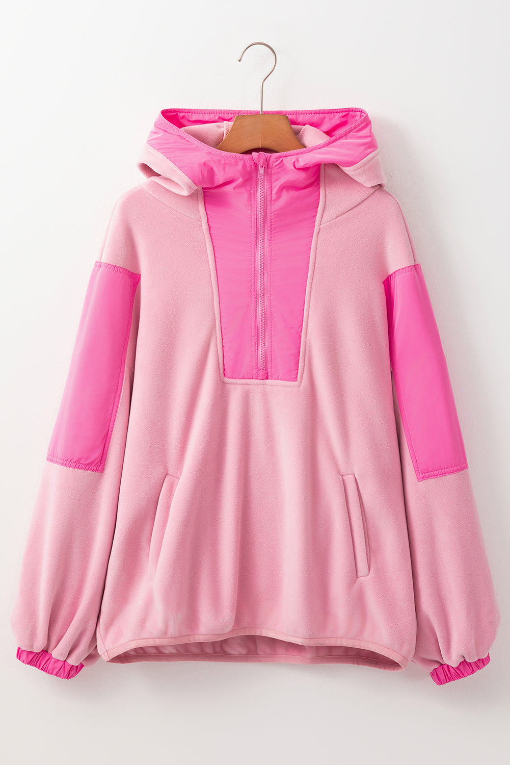 Colorblock Sherpa Lined Oversized Hoodie