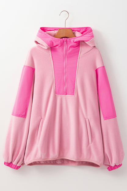 Colorblock Sherpa Lined Oversized Hoodie