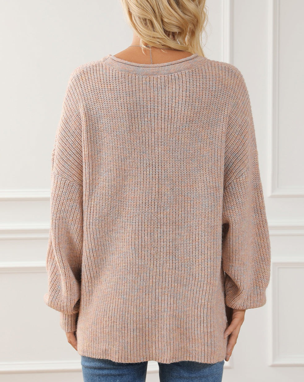 Rolled Edge Drop Shoulder Sweater