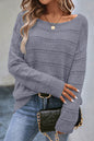 Pointelle Knit Boatneck Sweater