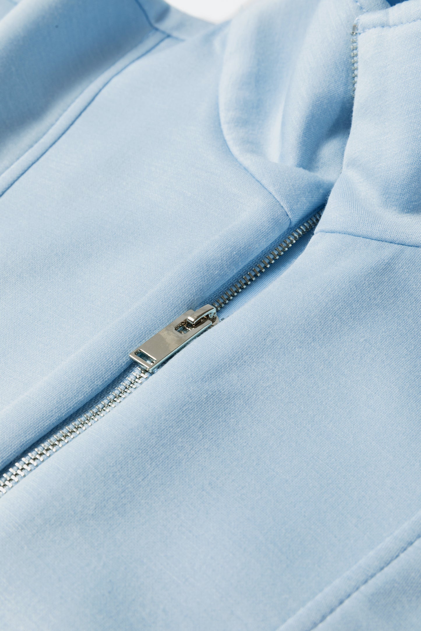 Solid Half Zip Sweatshirt and Shorts Set