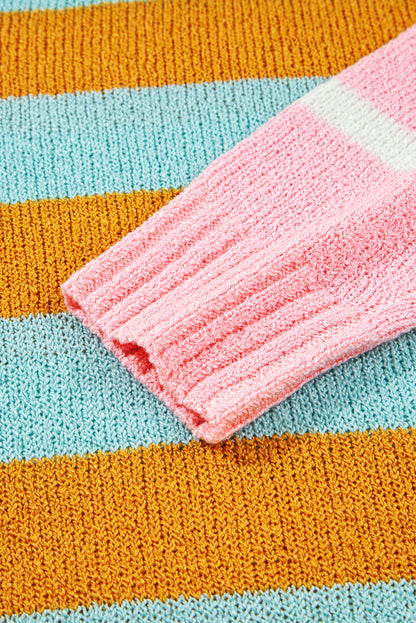 Stripe Colorblock Long Sleeve Sweater