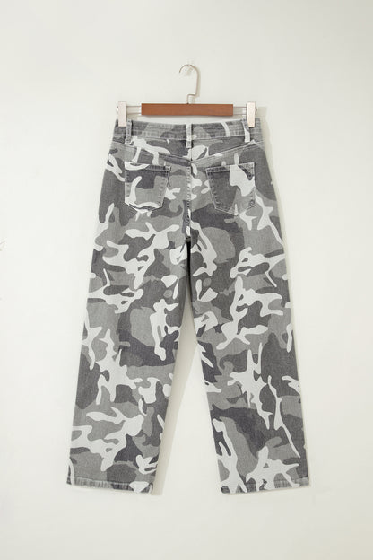 Camo Denim High Waist Jeans