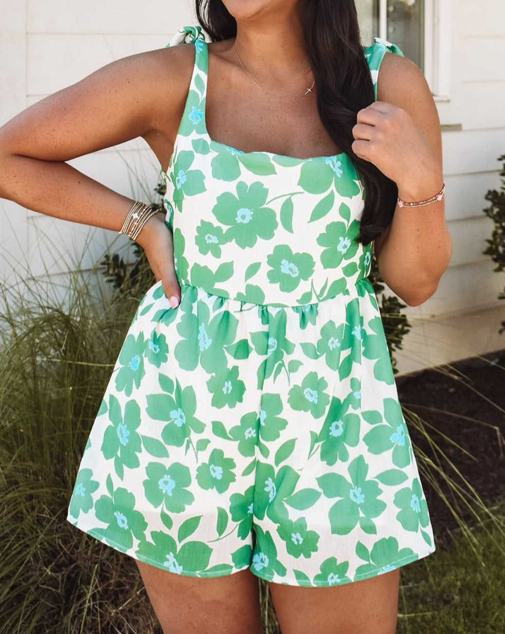 Floral Square Neck Romper