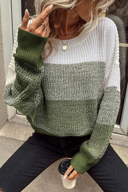 Colorblock Drop Shoulder Sweater