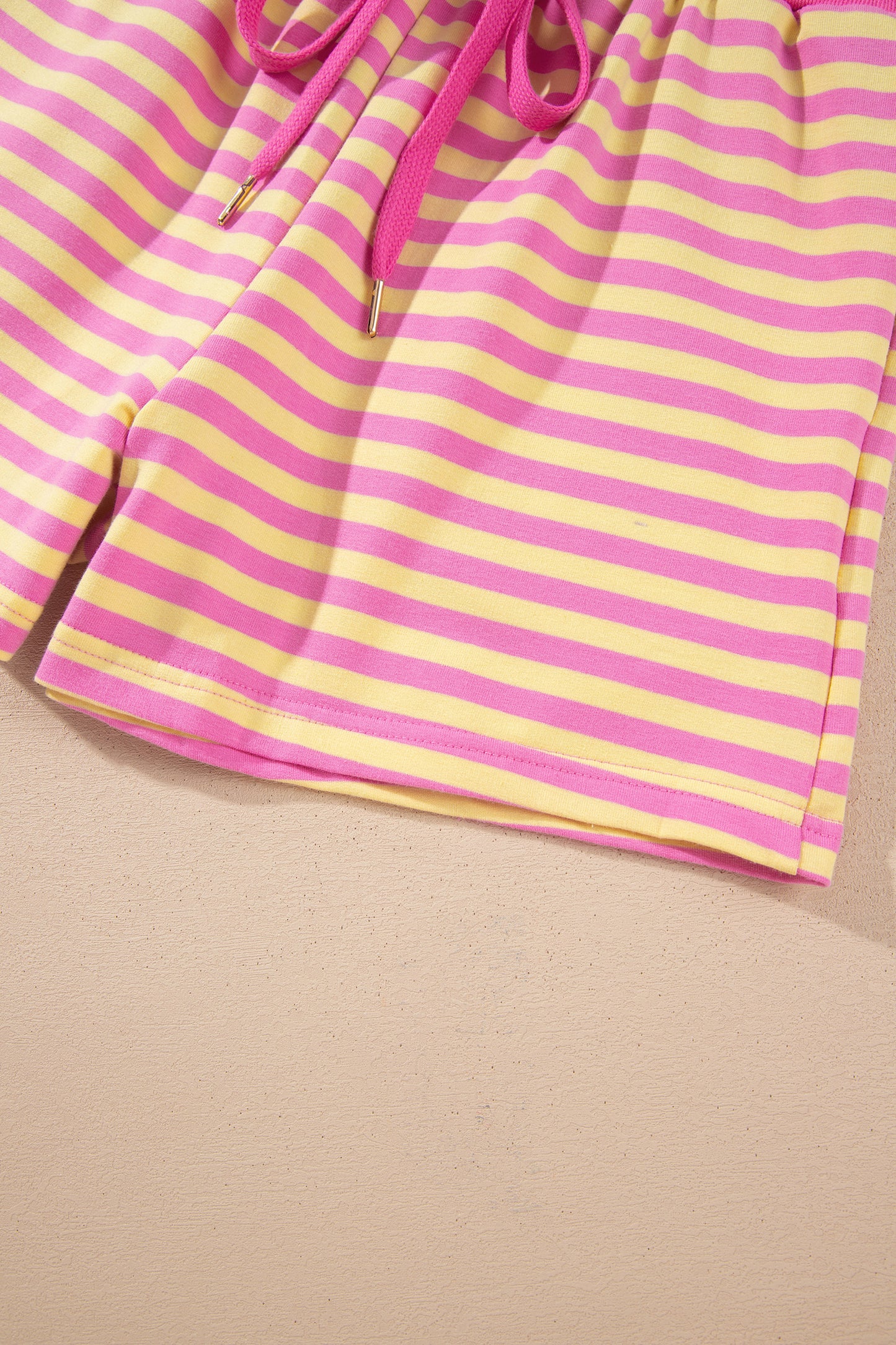 Stripe Long Sleeve Zip-Up Hoodie & Shorts Set