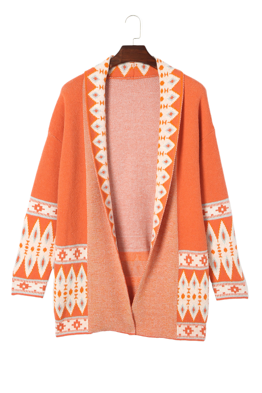 Aztec Border Open Front Cardigan