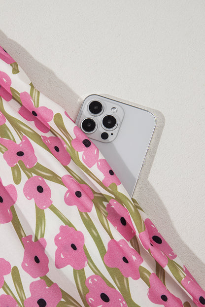 Plus Size Floral Square Neck Ruffle Strap Maxi Dress