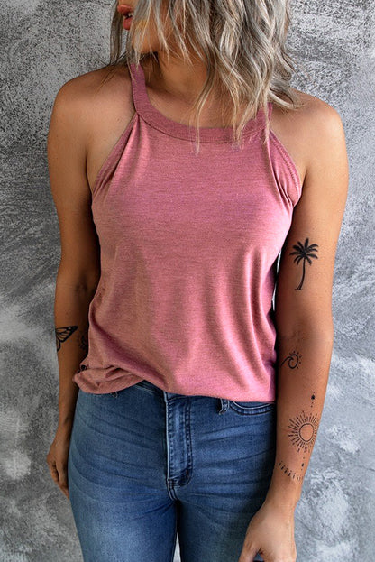 Solid Crewneck Tank Top