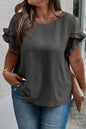 Ruffle Short Sleeve Top Plus Size