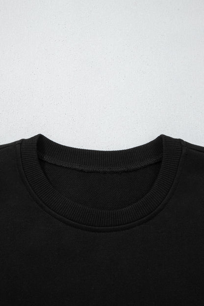 Solid Oversize Sweatshirt and Ribbed Leggings Set