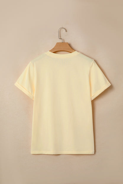 Solid Short Sleeve Crew Neck Tee