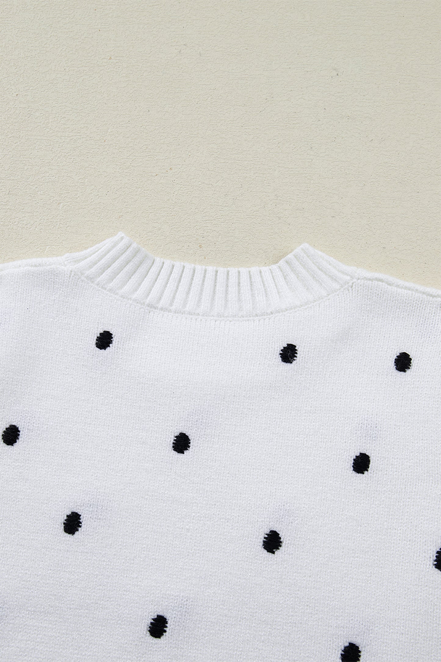 Polka Dot Bubble Short Sleeve Sweater