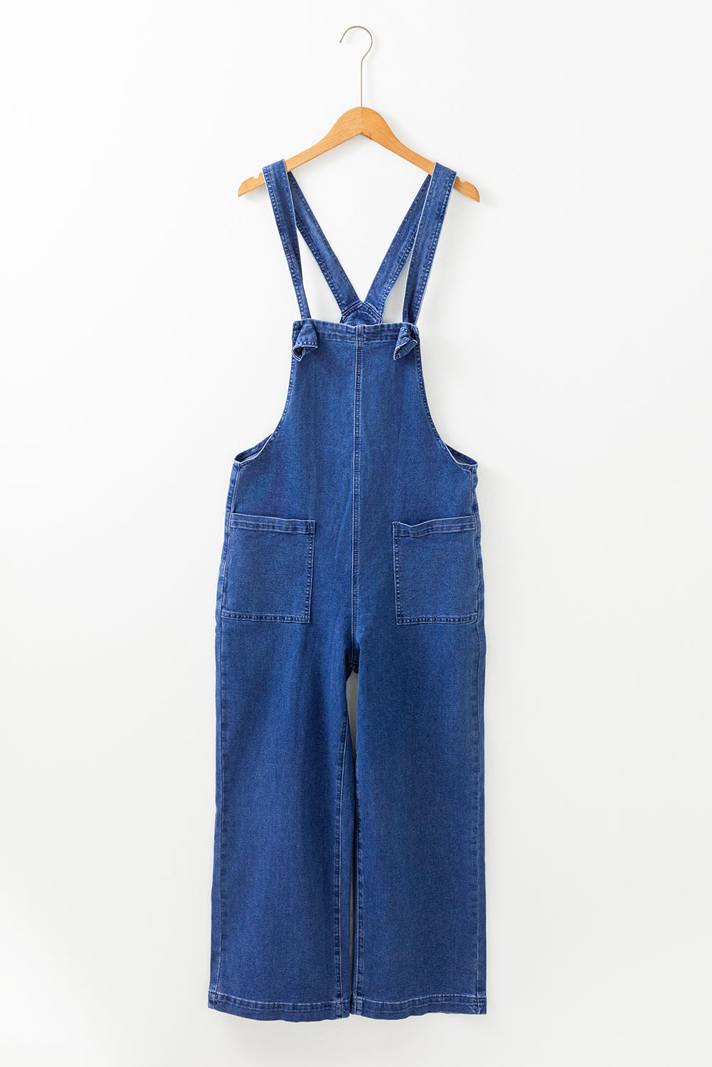 Denim Mineral Wash Wide Leg Overalls